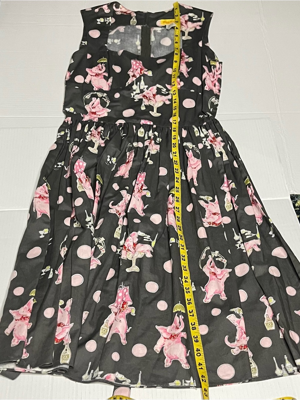 Bernie Dexter Sugar Doll Elephant Print Fit & Flare Dress - Picture 9 of 10